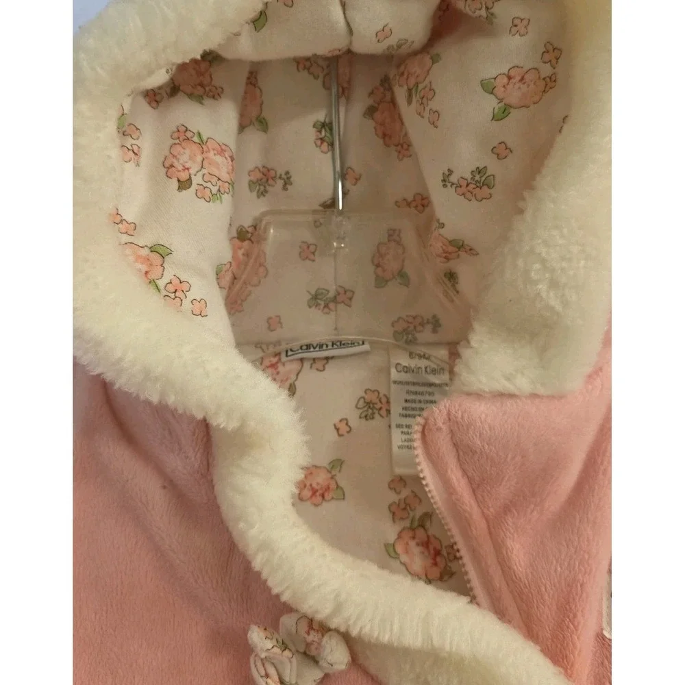 Baby Girl CALVIN KLEIN Designer Winter Snowsuit Pink Flower 6-9 Months SOFT WARM